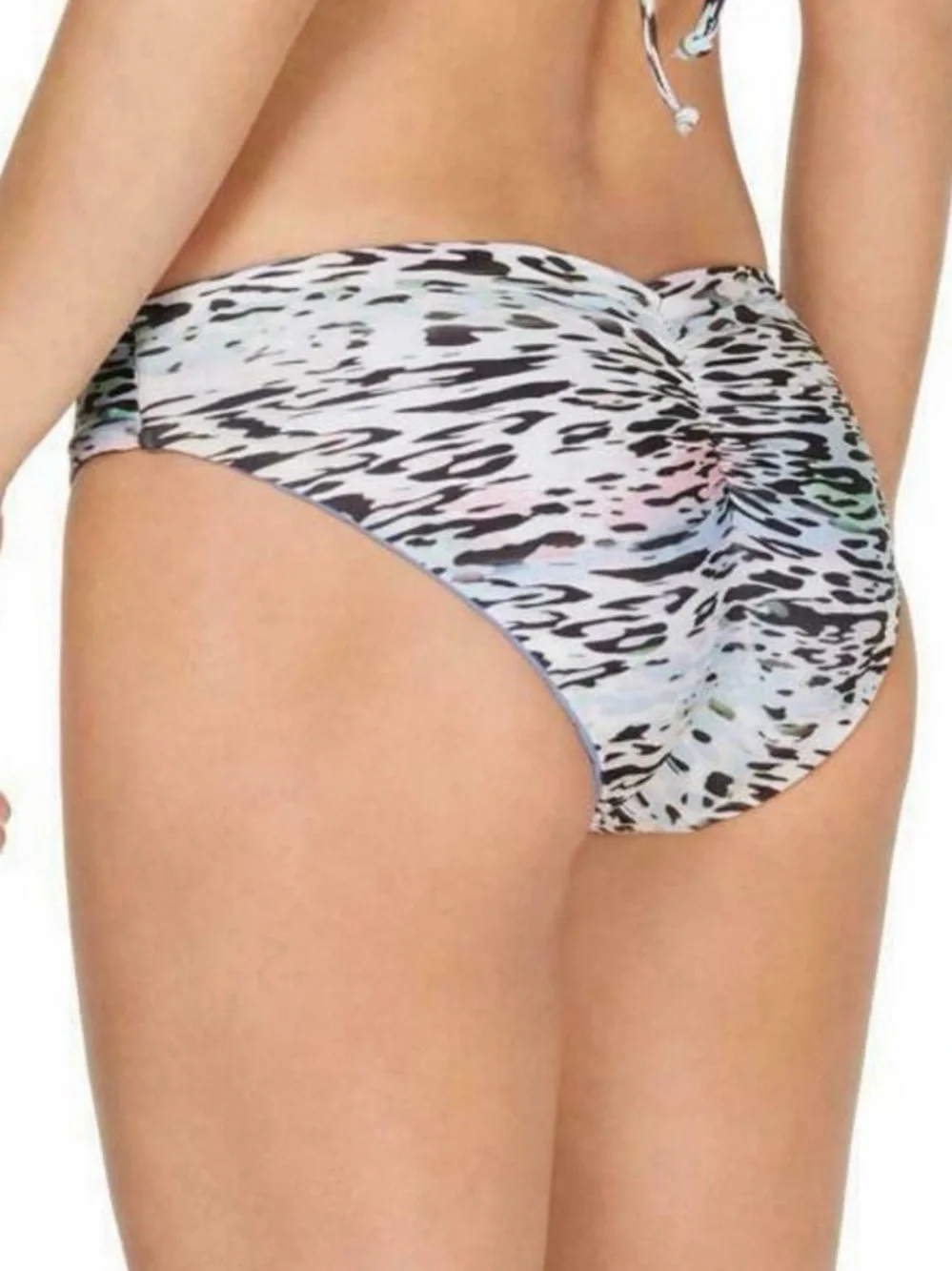 NWT BECCA Blue Animal Instincts Reversible String Bikini Set M Top & L Bottoms